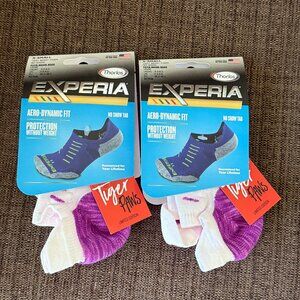 THORLOS EXPERIA TIGER PAWS Bundle of 2 XS Women's 5 - 6.5 No Show Socks New